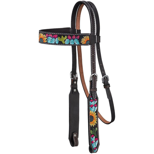 Zilco Bridle Royal King Sunflower & Cactus Browband Headstall