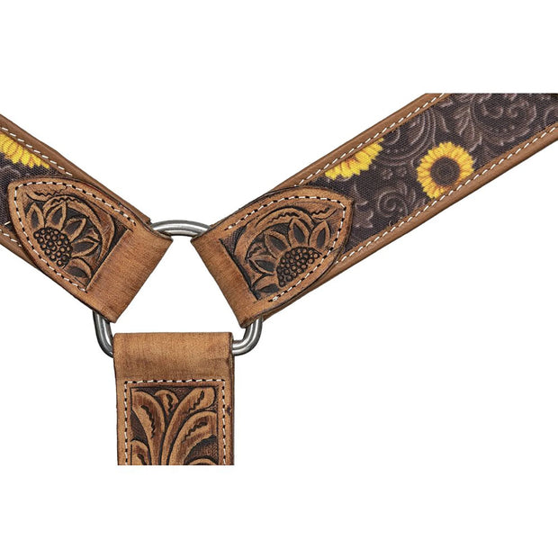 Zilco Breastplate Silver Royal Mini Sunflower Breastcollar