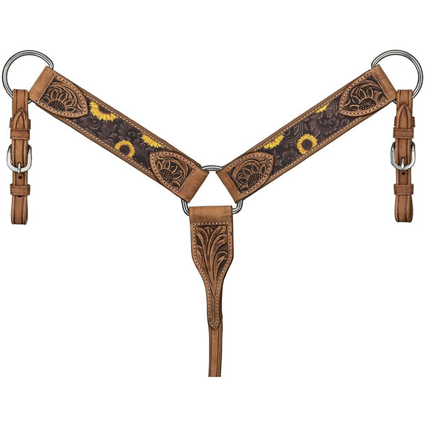 Zilco Breastplate Silver Royal Mini Sunflower Breastcollar