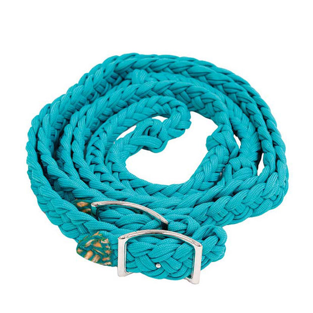 Zilco Reins Turquoise Braided Barrel Reins