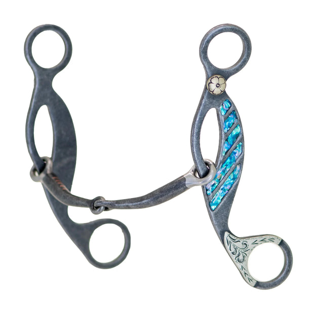 Zilco Bit Turquoise Stone Smooth Snaffle Gag Western Bit