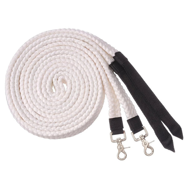 Zilco Reins White Tough1 Flat Cotton Split Reins