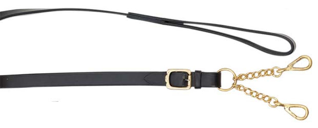 Aintree Lead Rope Black Leather Lead - Brass Walsall Large