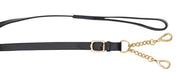 Aintree Lead Rope Black Leather Lead - Brass Walsall Small