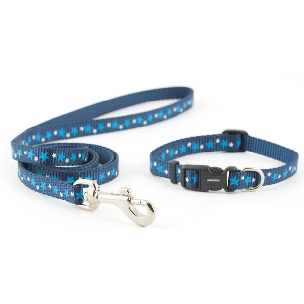 Ancol Dog Collar 36-46cm Ancol Small Bite Stars Dog Collar & Lead Set