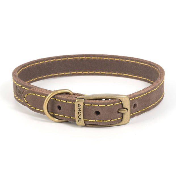 Ancol Dog Collar 36-46cm Ancol Timberwolf Leather Dog Collar Sable