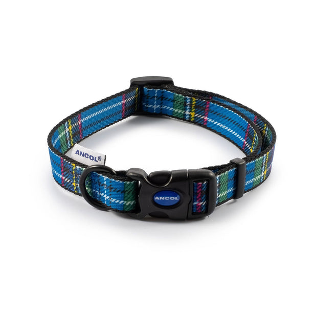 Ancol Dog Collar Size 2-5 (30-50cm) / Blue Ancol Tartan Dog Collar