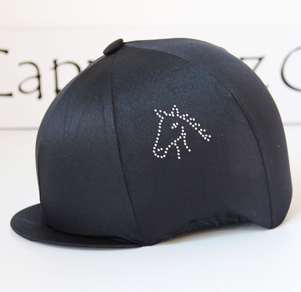 Capz Black Capz Diamondz Cap Cover Lycra Horse Head
