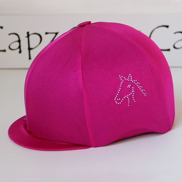 Capz Cerise Capz Diamondz Cap Cover Lycra Horse Head