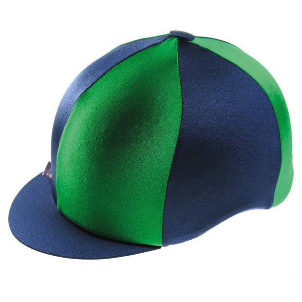 Capz Riding Hat Navy/Emerald Capz Two-Tone Cap Cover Lycra