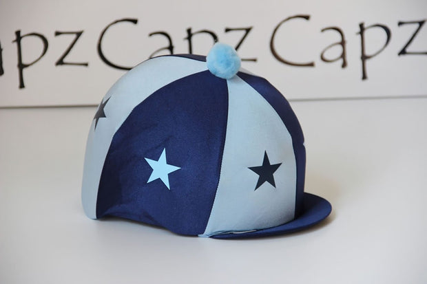 Capz Navy/Light Blue Capz Motif Cap Cover Lycra Starz