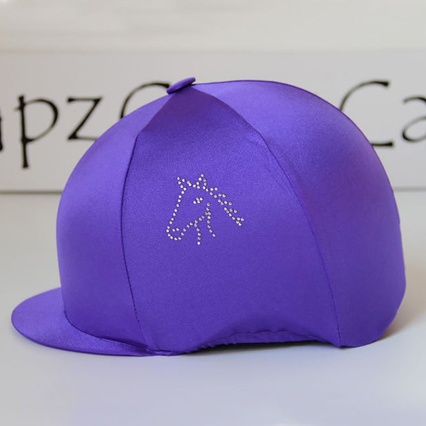 Capz Purple Capz Diamondz Cap Cover Lycra Horse Head