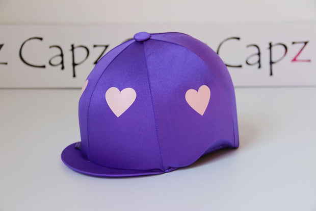 Capz Purple/Pink Capz Motif Cap Cover Lycra Heartz