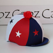 Capz Red/White/Blue Capz Motif Cap Cover Lycra Starz