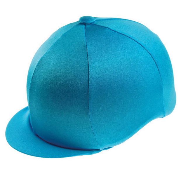 Capz Riding Hat Turquoise Capz Plain Cap Cover Lycra