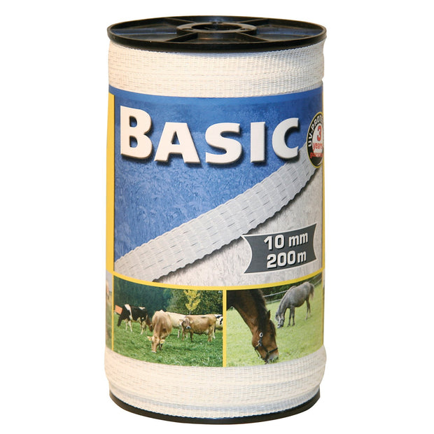 Corral 200m X 10mm / White Basic Fencing Tape 200m X 10mm
