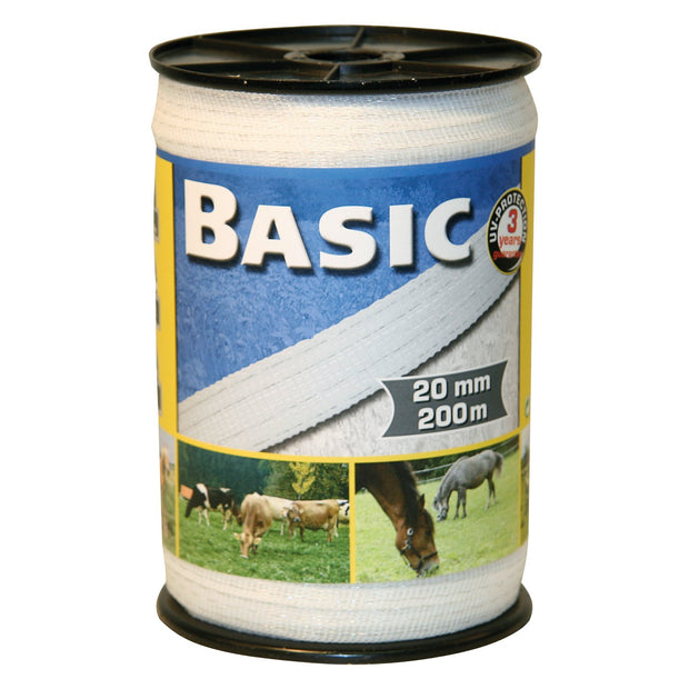 Corral 200m X 20mm / White Basic Fencing Tape 200m X 20mm