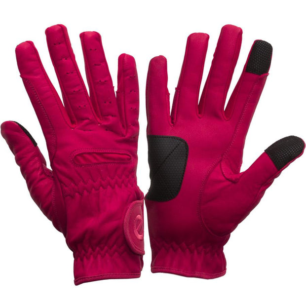 eGlove Gloves XSmall eQUEST Leather Grip Pro Riding Gloves - Cerise