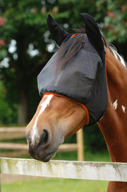 Equilibrium Products Fly Mask Small / Black/Orange Equilibrium Field Relief Midi Fly Mask & Ears