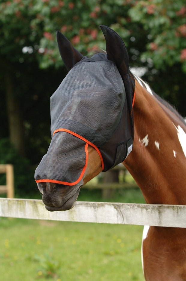 Equilibrium Products Fly Mask Xsmall / Black/Orange Equilibrium Field Relief Max Fly Mask