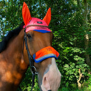 Equisafety Tack Equisafety Multi Coloured Nose, Brow, Rein Band Pink/Orange