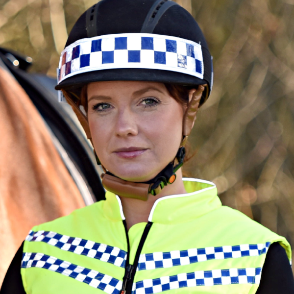 Equisafety Riding Hat Equisafety Polite Hat Band Blue Chequer Tape