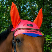 Equisafety Muffler Equisafety Reflective Charlotte Dujardin Multi Coloured Mesh Horse Ears - PINK/ORANGE