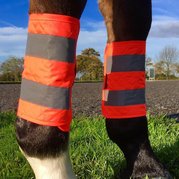 Equisafety Horse Boots Equisafety Reflective Quilted Leg Boots - ORANGE