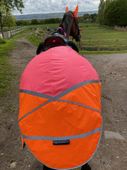 Equisafety Multi Coloured Waterproof Hi Viz Horse Sheet Pink/Orange
