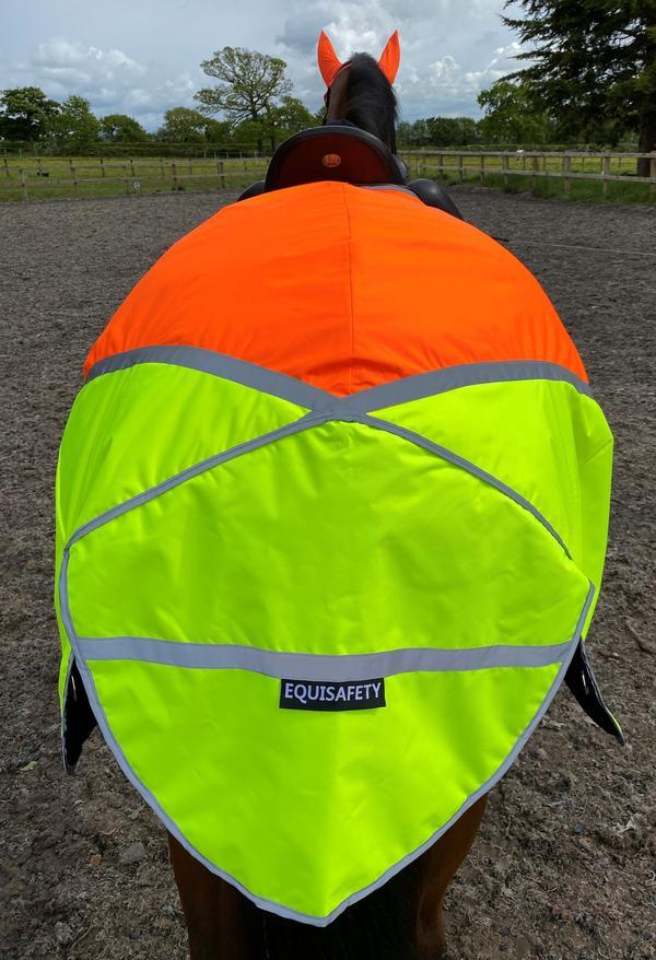Equisafety Multi Coloured Waterproof Hi Viz Horse Sheet Yellow/Orange
