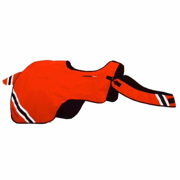 Equisafety Rug Pony RUG - Waterproof Quilted Hi Vis Wraparound Rug- Red Orange