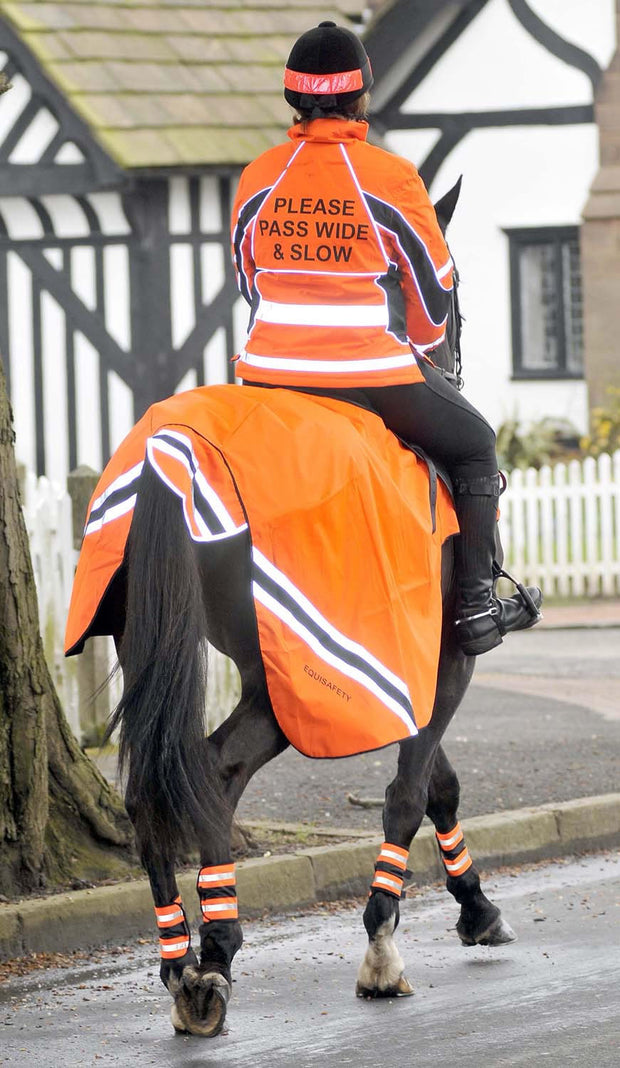 Equisafety Rug RUG - Waterproof Quilted Hi Vis Wraparound Rug- Orange