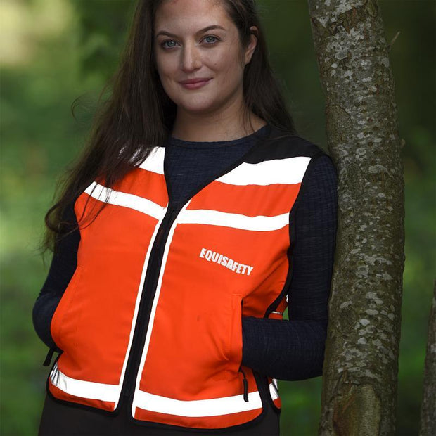 Equisafety XLarge / Red-Orange Equisafety Air Waistcoat Please Pass Wide & Slowly