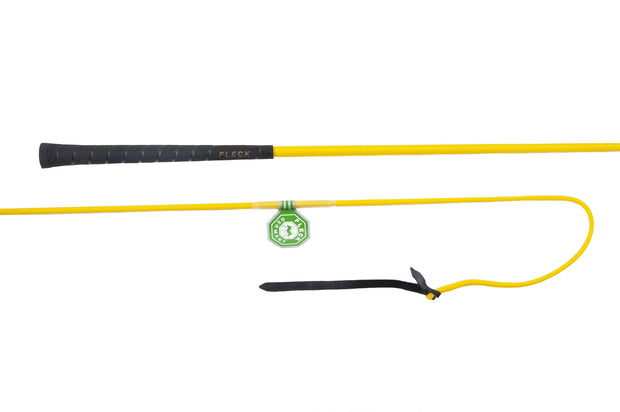 Fleck Driving Whip 100cm / Yellow Fleck Driving Whip - Marathon (07001)