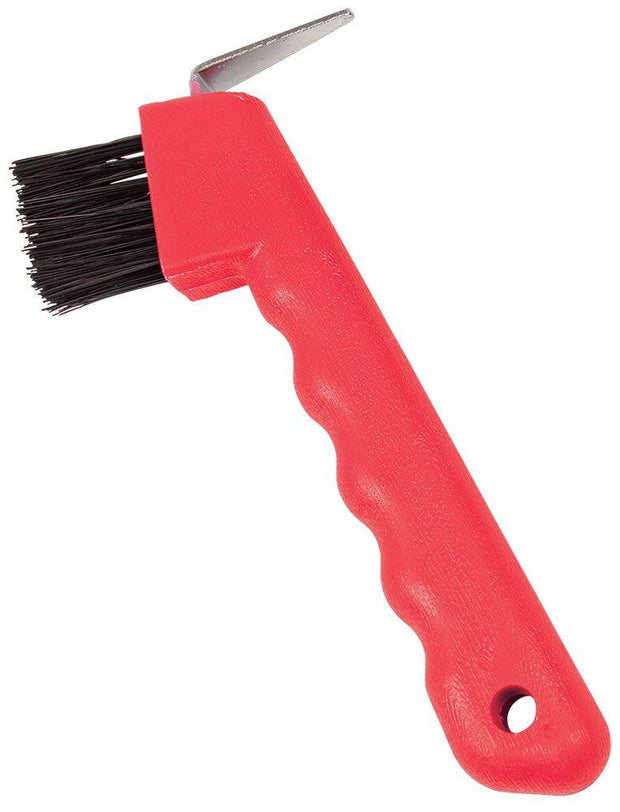 Gymkhana Grooming Red Hoof Pick Brush Deluxe