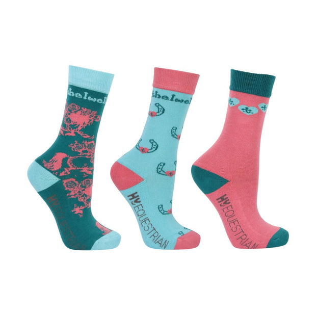 Hy Equestrian Socks Hy Equestrian Thelwell Collection Children’s Trophy Socks (Pack of 3) CLEARANCE