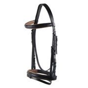 Ideal Bridle Full / Black Ideal Leather Riding Bridle with Flash Noseband Black Full