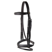 Ideal Bridle Full / Black Ideal Leather Riding Bridle with Flash Noseband Black Full