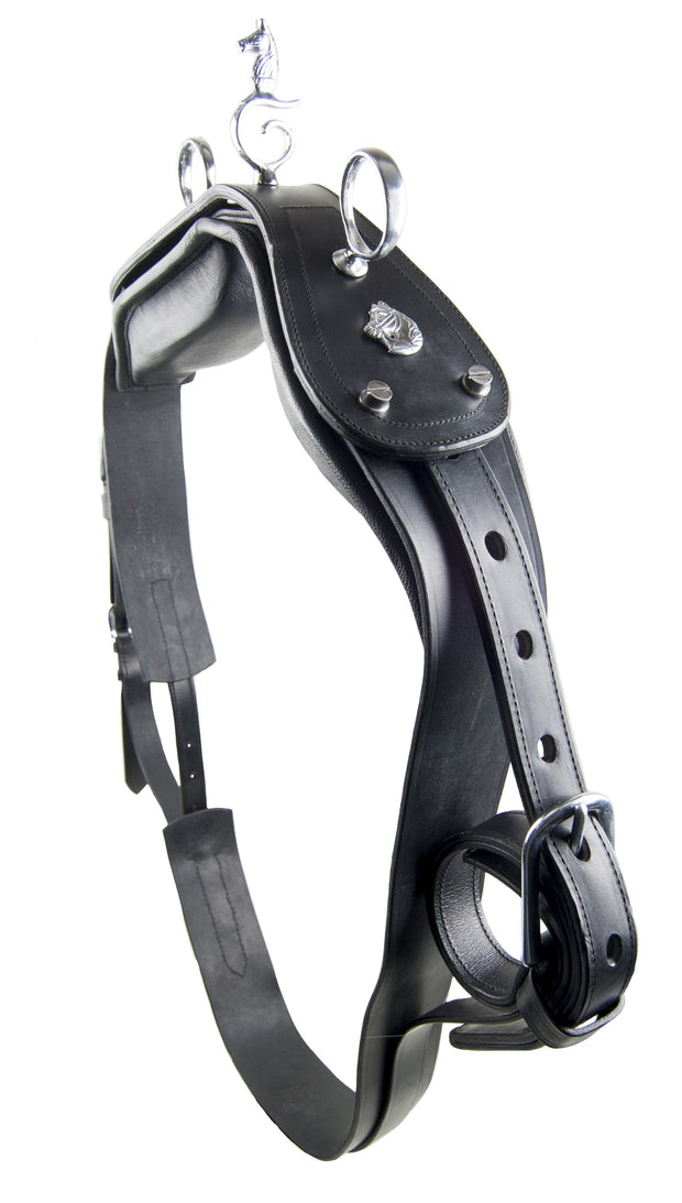 Ideal Driving Harness Ideal Equestrian Friesian Back Pad Leather Driving Saddle Complete