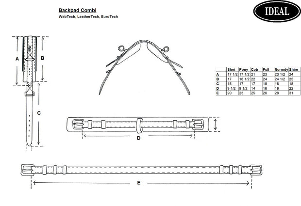 Ideal Driving Harness Ideal Equestrian WebTech Back Pad Driving Saddle Complete