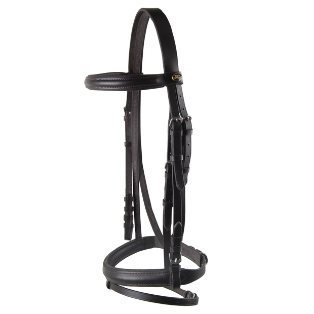 Ideal Bridle Mini / Havana Ideal Leather Riding Bridle with Flash Noseband