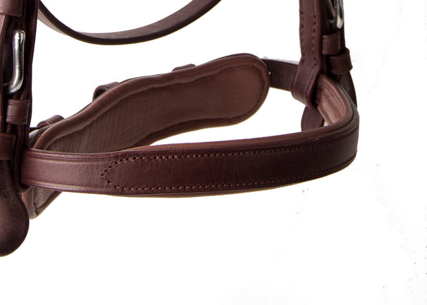 Ideal Driving Bridle Shetland / Australian Nut Brown Ideal Luxe Leather Anatomical Noseband