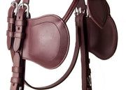 Ideal Driving Bridle Shetland / Australian Nut Brown Ideal Luxe Leather Blinkers and Cheeks
