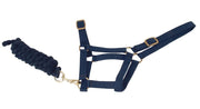 Rhinegold Headcollar & Lead Shetland / Navy Harlequin Headcollar And Rope Set CLEARANCE