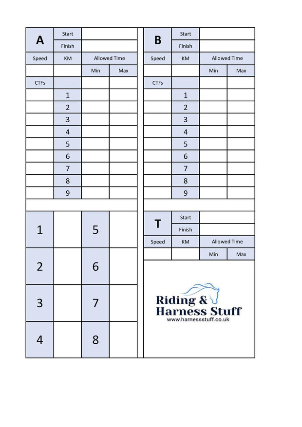 Riding & Harness Stuff Marathon Times Laminated Sheet