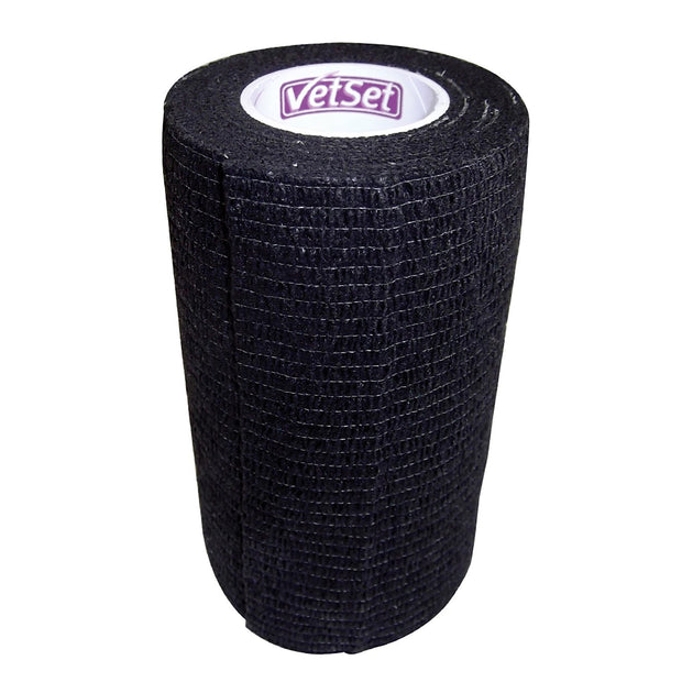 VetSet Bandages Black Vetset Wraptec Cohesive Bandage 100Mm