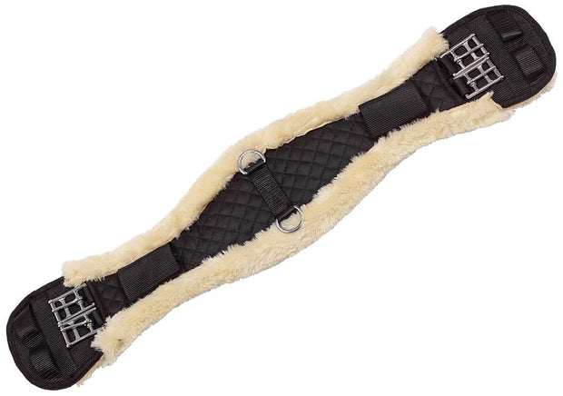 Zilco Girth 55cm Fleece Lonsdale Girth - Black with White Fleece