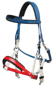 Zilco Bridle Arab / Royal Blue/White/Red Zilco Tri Colour Marathon Bridle