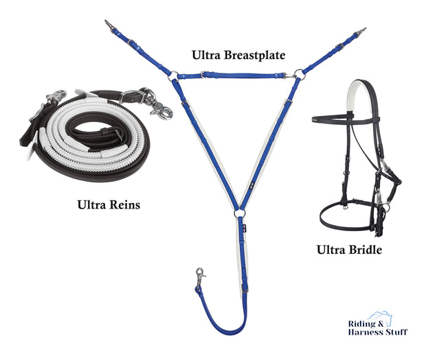 Zilco Black / Black / Royal Zilco Ultra Endurance Complete Set -  Bridle, Reins, Breastplate Mix n Match