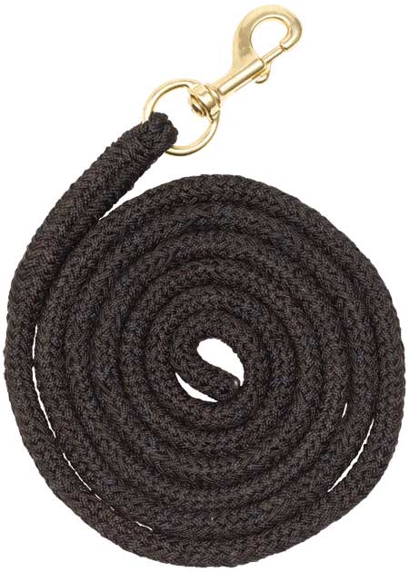 Zilco Lead Rope Black Braided Lead Rope PP 32mm Brass Plated Snap